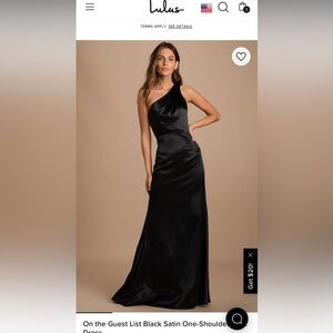 Lulus Black Satin Formal Dress